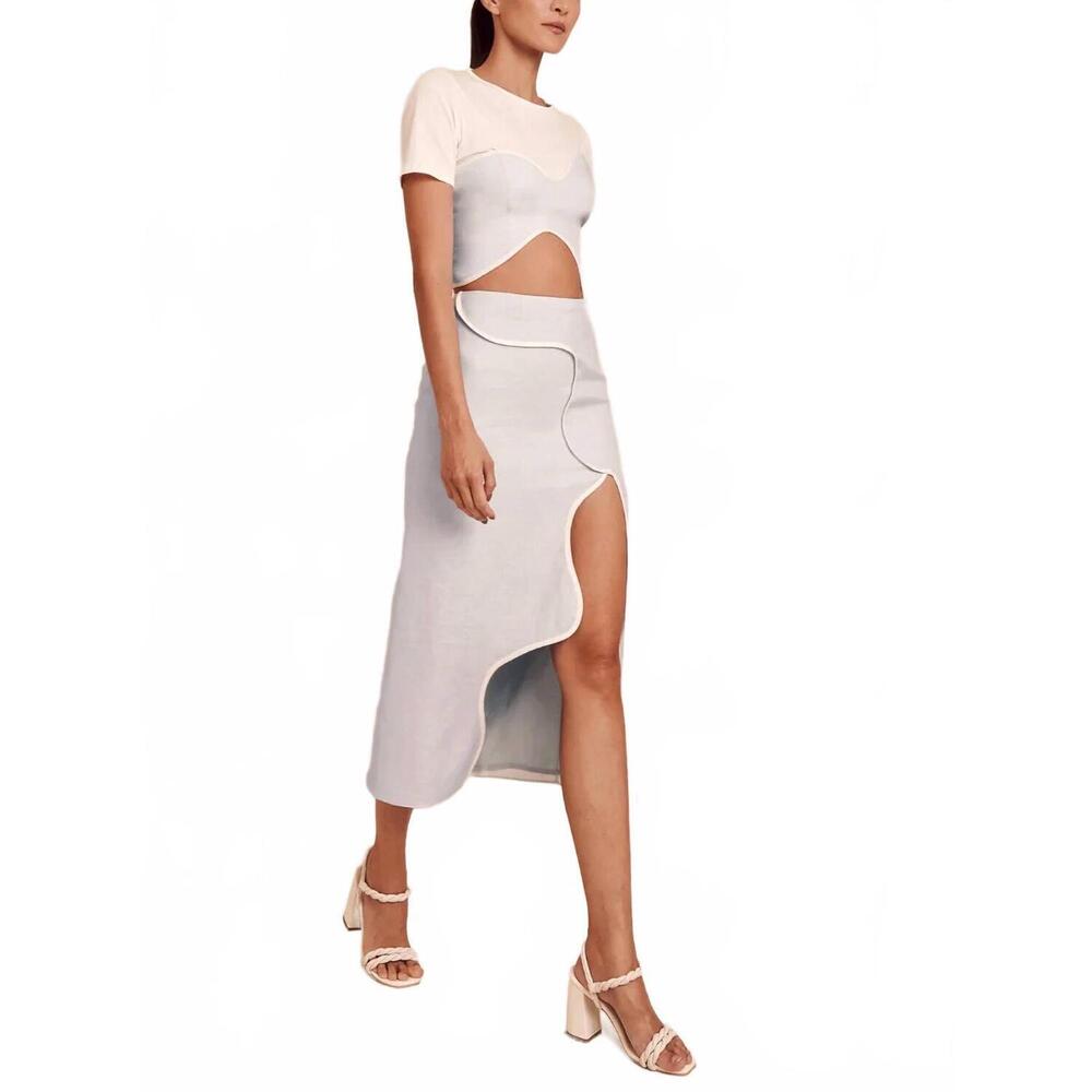 NEW AZULU ceci midi skirt in baby blue